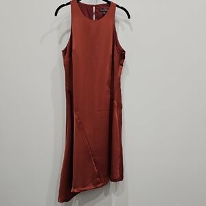 Banana Republic Asymmetrical Halter Sheath Dress in Orange Red